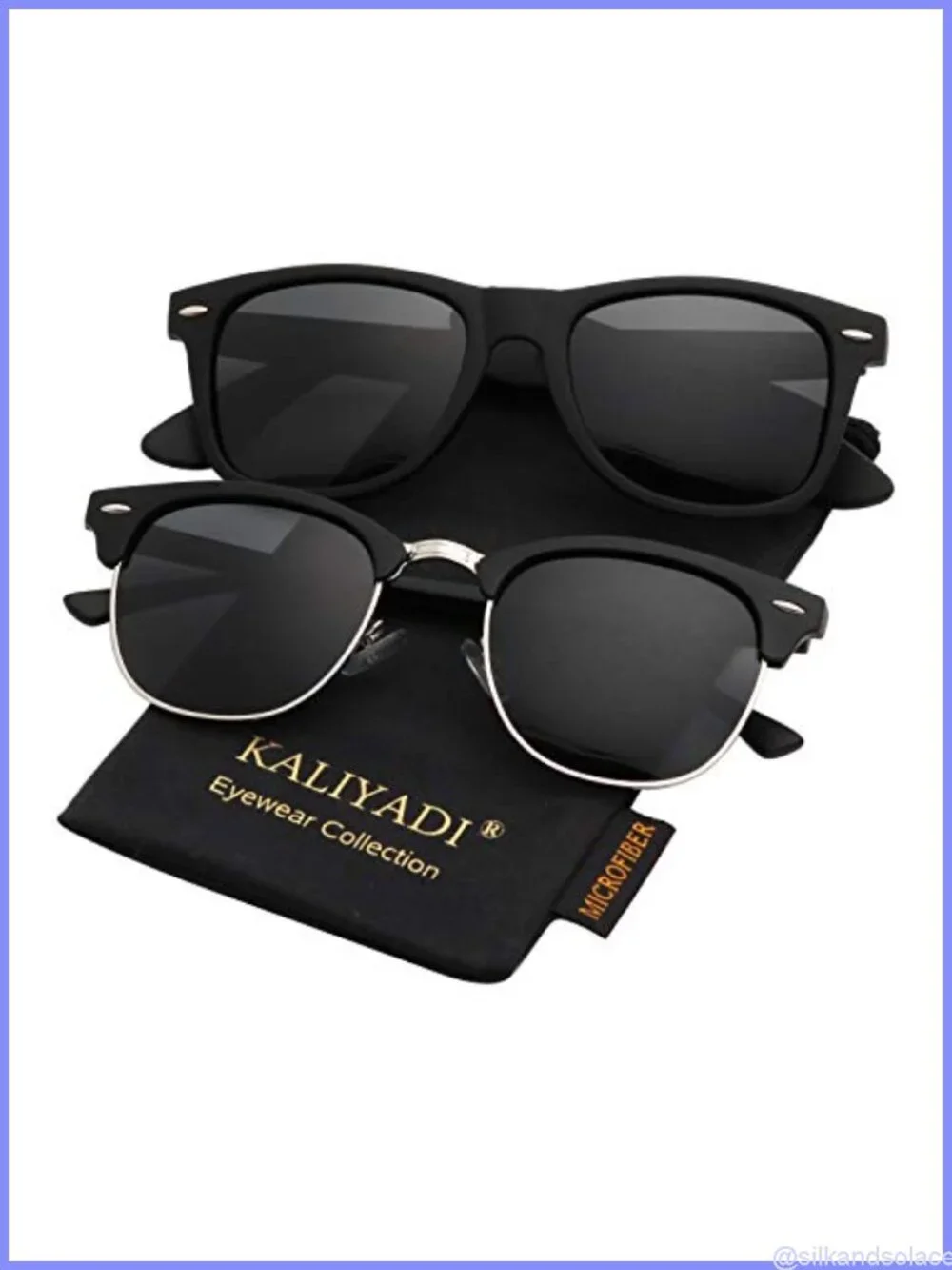 Polarized Semi-Rimless Sunglasses UV Blocking Driving Eyewear 2 Pack